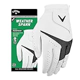 Callaway Golf Weather Spann Premium Synthetik-Golfhandschuh (weiß, einzeln, standardmäßig, XL, auf der linken Hand getragen)