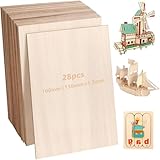 Xbessc 28 Stück Sperrholzplatte 150x100mm Balsaholz Platten 1,5mm Holzplatten zum Basteln, Paulownia Furnierholz Bastel Holzplatte für DIY Holzarbeiten Modellbau Laserprojekte Kunst Handwerk Gemälde