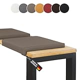 Lycce Bankauflage Klemmkissen 1 Leiste, Sitzkissen Kunstleder Taupe, Banktiefe ab 35 cm