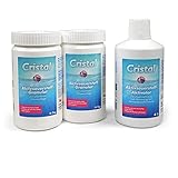 Cristal Körnig - 2X 1,0 kg Aktivsauerstoff Granulat + 1x 1,0 l Aktivsauerstoff Aktivator - MEGA-Spar-Set für die chlorfreie Wasserdesinfektion vom Pool