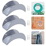 Schlauchhalter Wand,3 Stück Gartenschlauchhalter,Gartenschlauch Halterung 28 x 13 x 13 cm,Schlauch Aufhänger aus Metall,mit 6 Schrauben und 6 Dehnbolzen,für Schlauchaufhängung