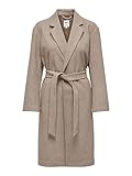 ONLY Klassischer Mantel Elegante Coat Jacke Flachstrick V-Ausschnitt ohne Kapuze Knielang ONLTRILLION