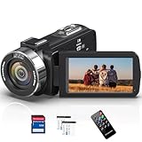 Videokamera 4K 48MP 30FPS Camcorder mit IR Nachtsicht, 18X Digitalzoom Video Kamera Recorder, 3,0-Zoll-LCD Touchscreen Webcam Vlogging Kamera für YouTube mit Fernbedienung, 2 Batterien und SD-Karte