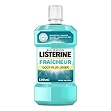 Listerine - Mundwasser, intensive Frische, Menthol, leichter Geschmack, Mundwasser, ohne Alkohol, 500 ml