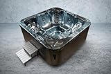 American Outdoor Whirlpool Torina Pearl Shadow 215x215 cm – 5 Personen – 53 Massagedüsen – Gecko Steuerung – LED Farblicht – UV-Wasseraufbereitung – Vollisolierung – inkl. Thermoabdeckung & Klapphilfe