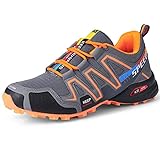 AGYE Fahrradschuhe Herren,rutschfeste Fahrradschuhe Rennrad Mountainbike MTB Schuhe Flat Assisted Sportschuhe,Orange-43