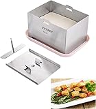 FTYSXP Tofu Presse -304 Edelstahl vegetarische Tofu Presse ohne Bisphenol A kann in der Spülmaschine gewaschen Werden (16 * 16 * 12 cm)