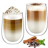 glastal 350ml Doppelwandige Latte Macchiato Gläser Set...