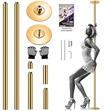 SereneLife Pole Dance Stange – Höhenverstellbar 204-274cm, Statisch & Rotierend, Perfekt für Indoor Poledance, Turnstange & Fitness, Robuster Stahl, Anti-Korrosion, 280kg, Einfache Montage für Zuhause