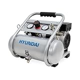 HYUNDAI Silent Kompressor SAC75008 | 8L Kessel | 0.75kW, 9bar | Ansaugleistung 128 L/Min | Luftkompressor leise, ölfrei | 2 Anschlüsse | Flüsterkompressor, Compressor flüsterleise