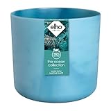 elho The Ocean Collection rund 18cm Blumentopf - Pflanzentopf hergestellt aus Meeresabfällen - 100 % recyceltes Material - Blau/Atlantikblau