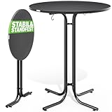 Casaria® Stehtisch Ø 80 cm Klappbar Rund Stabil Garten...