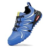 VENROXX Traillaufschuhe Herren Wanderschuhe Leicht Trekkingschuhe Atmungsaktiv & rutschfeste Laufschuhe Outdoor Sportschuhe Gr.39-48, Blau, 43