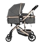 FOXSPORT - Faltbarer Kinderwagen, Standardkinderwagen, Reisekinderwagen, 5-Punkt-Sicherheitsgurt, 25 kg Tragkraft, große Räder