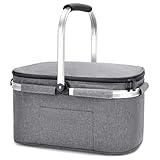 ALLCAMP Groß Faltbar Isoliert Kühltasche - Einkaufskorb...