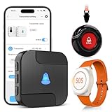 CallToU WiFi Tuya Smart Notfallknopf für Senioren,tragbares Notfallarmband Notrufknopf für Senioren,Hausnotruf mit 1 Notfallknopf,1 Armband,1 Empfänger für Senioren,Behinderte,Kinder