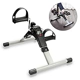 Herrselsam Heimtrainer Fitnessbike mit LCD-Bildschirm Indoorcycling Fahrradtrainer Ergometer Minibike Perfekt für Cardio-Training