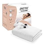Imetec Scaldasonno Adapto Maxi, Spann-Wärmeunterbett für Doppelbett, 195 x 165 cm, schnelle Erwärmung, personalisierbare Temperatur, 100 % gesteppte Perkal-Baumwolle, Doppelsteuerung, 6 Temperaturen