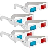 PEARL Anaglyphenbrille: 3D-Brillen rot/Cyan im praktischen 5er-Spar-Paket (3Dbrille)