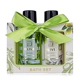 Accentra - Duschset Frauen Geschenkset OLIVE in schöner Geschenkbox - 2-teiliges Pflegeset mit Duschgel und Bodylotion - Wellness Geschenk Set zum Geburtstag, Valentinstag & Weihnachten