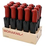 Morakniv Messer mit Scheide für Handwerker - 15-Pack Rot - Basic 511 C - Mora Messer Feststehende Klinge aus Kohlenstoffstahl - 2,0 mm - Hergestellt in Schweden - Outdoormesser feststehend