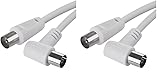 EMOS Antennenkabel, Koaxialkabel, Fernsehkabel 1,25 m, Koax-Kabel für Digitales Fernsehen, TV, Receiver, SAT, doppelt abgeschirmt, gerader Koax-Stecker auf gewinkelte Koax-Buchse (90° Grad)
