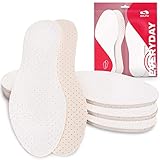 SULPO 4 Paare Barfußsohlen aus 100% Baumwolle Frottee mit Latexdämpfung, Einlegesohlen gegen Schweißfüße für frische Füße Schuheinlagen Deo Einlagen für Damen und Herren (40)
