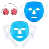 ZMDMAH Kühlmaske Gesicht Eismaske Kühlpads Gesicht Kühlende Gesichtsmaske Augenmaske Kühlend Beidseitig anwendbar Wärme und Kühl wiederverwendbare