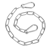 Edelstahl Ketten, Stahlkette 0.6m Edelstahl Halskette Gliederkette Mit Karabiner Edelstahl Rundstahlkette Edelstahlkette Für Zauntore, Käfigtore Für Haustiere, Gartentore (silber)