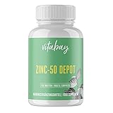 Vitabay Zinkcitrat Hochdosiert 50 mg - 250 VEGANE Tabletten (500 Portionen) - 25mg Zink Hochdosiert pro halbe Tablette - Zink Tabletten Zinc Zink Kapseln Zinc Supplement Nahrungsergänzungsmittel