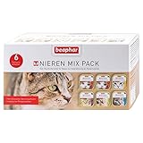 BEAPHAR - Nierendiät Mix Pack Für Katzen - Diätfutter - Reduzierter Phosphorgehalt - Mit Wertvollem Lachsöl - Unterstützt Die Nierenfunktion - Schonkost Für Feinschmecker - 6 Portionsschalen x 100 g