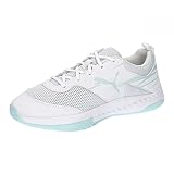 PUMA Varion II Jr Hallenturnschuh, White Light Aqua, 34 EU