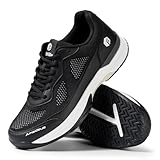 FitVille Weit Tennisschuhe Damen rutschfest Hallenschuhe Atmungsaktiv Badminton Schuhe Bequemen Fitnessschuhe Schwarz 39 EU Weit