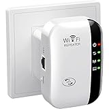 WLAN Repeater WLAN Verstärker WiFi Extender bis zu 4000sq.ft Mit Repeater/AP Modus, WiFi Extender Booster, Long Range Amplifier mit Ethernet Port zu Allen WLAN Geräten, 1-Key Setup, Access Point