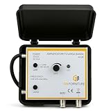Digitaler terrestrischer TV-Verstärker 40 dB mit Filter 5G - 2 Eingänge 2 Ausgänge, einstellbar 25-40 dB, Stromversorgung 12 V, kompatibel mit DVB-T2