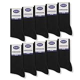 10 Paar Socken 100% Baumwolle Herren Komfortbund ohne Naht 10600 WP (Schwarz 43-46)