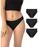 Neione Perioden Unterwäsche Starke Blutung Periodenunterwäsche Damen Unterhosen Menstruation Postpartum Bikinislips 3er-Pack Schwarz S