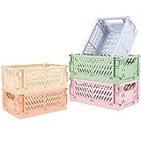 Stücke Klappkiste Plastik Klappkorb Faltbare Aufbewahrungskorb aus Kunststoff Stabile Klappboxen für Küche, Storage Baskets for Home, Kitchen and Office, Bathroom Storage Accessories (Multicolour)