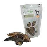 3er Pack Petsoo Heidschnuckenhörner - natürlicher Hörner Kauspaß für Hunde, schonend getrocknet, aus Freilandhaltung - Kauhorn - 15-20cm