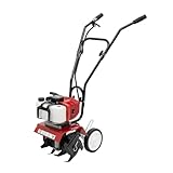 2-Takt 52CC Gartenfräse, Einzylinder-Benzinmotor Motorhacke mit 4 Stück Klinge für Einsatz auf Bauernhöfen Parks Gärten Höfen Feldern 6500–7000 U/min