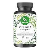 evenPure® Vitamin B Komplex – 180 Kapseln – alle 8 B-Vitamine plus 2 Kofaktoren – bioaktive Formen, hochdosiert und vegan – in Deutschland hergestellt und laborgeprüft.