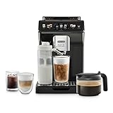 De'Longhi Eletta Explore Cold Brew ECAM452.67.G Kaffeevollautomat mit LatteCrema Milchsystem, Heiße & Kalte Getränke auf Knopfdruck, 3,5 Zoll TFT Touchscreen Farbdisplay, inkl. Kaffeekanne, Dunkelgrau