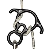 SOB 40 KN Abseilachter Figur 8 Ring Seil Abseilgerät Aluminium Magnesium Legierung Sicherungsgerät mit Gebogenem Ohr, Abseilausrüstung für Outdoor, Klettern, Hängematte