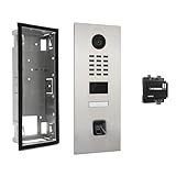 DoorBird D2101FV Türstation mit ekey sLine Fingerprint (Edelstahlgehäuse V4A, Unterputzgehäuse, Fingerprint, Controller), Video Sprechanlage mit Fingerprint zur Unterputzmontage, 15 W, 15 V, Edelstahl