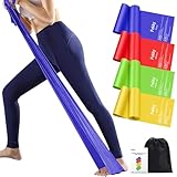 2M Fitnessbänder 4er-Set, Resistance Bands Gymnastikband, Fitnessband Widerstandsbänder in 4 Stärke, Fitnessbänder Gummiband Sport für Crossfit, Muskelaufbau, Yoga, Pilates für Männer und Frauen