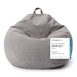 Lumaland Sitzsack Comfort Line | Indoor Beanbag 100x120x50cm mit mehr als 2,4 Mio. anpassbaren EPS-Perlen | Weiches & Komfortables Bodenkissen | Sessel für Kinder & Erwachsene | 315 L [Hellgrau]