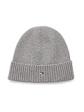 Tommy Hilfiger Herren Pima Cotton Beanie-Mütze, Mid Grey Heather, Einheitsgröße