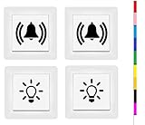 generisch 2X Licht Schalter und 2X Glocken Schalter Aufkleber Schalteraufkleber (131/5/2) (schwarz Glanz)