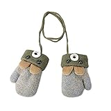 Kinder Winter Handschuhe Fäustlinge Baby Cartoon Fausthandschuhe Halshandschuhe Dicke Doppelt Strickhandschuhe Niedliche Fuchs Handschuhe, 1-3 Jahre alt, Spielen, Laufen, Skifahren Bedarf