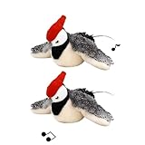 slazoi Interaktives Zwitscher-Vogel-Katzenspielzeug, flatternde Flügel, flatternde Vogel-Katzenspielzeug für Indoor-Katzen, automatisches interaktives Jagd-Katzen-Langeweile-Spielzeug (2pcs-7)